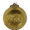 The golden circular swimmer's medal with olive branch pattern is adorned with a hanging ring Item Picture